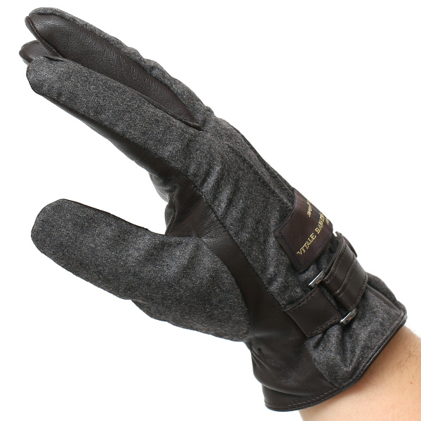  VITALE BARBERIS CANONICO イタリアの名門生地メーカー「カノニコ社」製 メンズ 手袋 ダークグレー グレー グレイ 灰色 本革 羊革(ラムスキン) レザー タッチパネル対応 スマホ対応 スマートフォン対応 操作 可能 KURODA(クロダ)