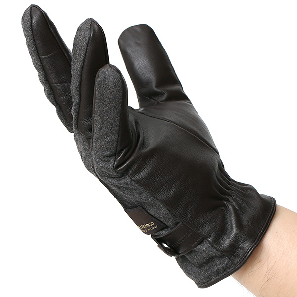  VITALE BARBERIS CANONICO イタリアの名門生地メーカー「カノニコ社」製 メンズ 手袋 ダークグレー グレー グレイ 灰色 本革 羊革(ラムスキン) レザー タッチパネル対応 スマホ対応 スマートフォン対応 操作 可能 KURODA(クロダ)