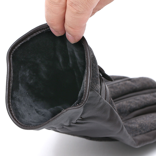  VITALE BARBERIS CANONICO イタリアの名門生地メーカー「カノニコ社」製 メンズ 手袋 ダークグレー グレー グレイ 灰色 本革 羊革(ラムスキン) レザー タッチパネル対応 スマホ対応 スマートフォン対応 操作 可能 KURODA(クロダ)