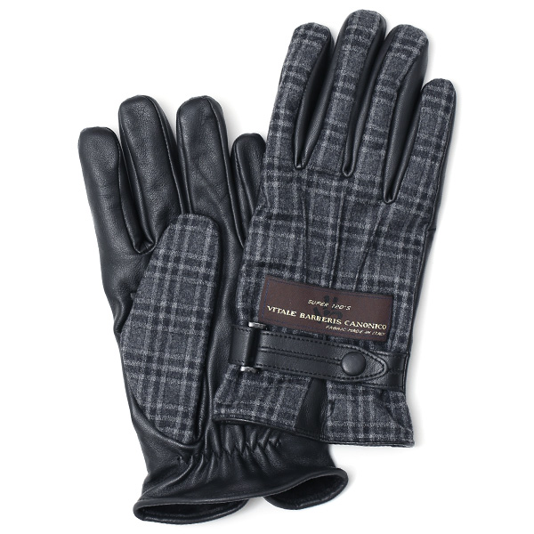 KURODA(クロダ) カノニコ社製ウール生地 手袋 グレー/チェック