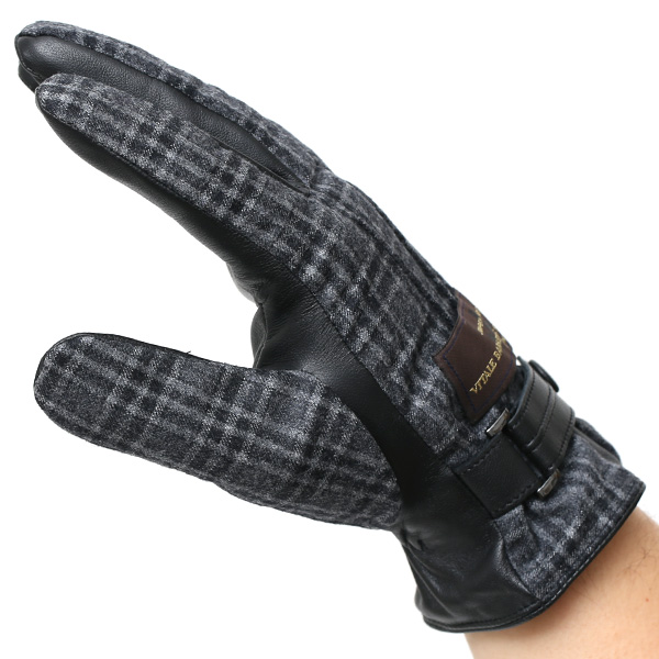  VITALE BARBERIS CANONICO イタリアの名門生地メーカー「カノニコ社」製 メンズ 手袋 グレー グレイ 灰色 本革 羊革(ラムスキン) レザー タッチパネル対応 スマホ対応 スマートフォン対応 操作 可能 KURODA(クロダ)