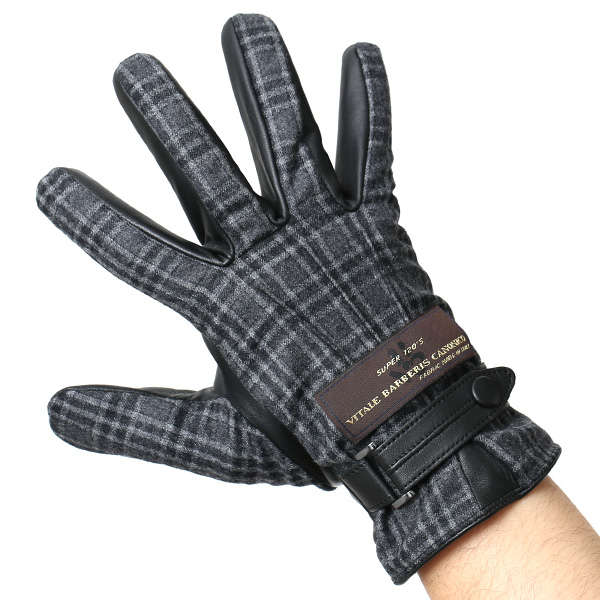  VITALE BARBERIS CANONICO イタリアの名門生地メーカー「カノニコ社」製 メンズ 手袋 グレー グレイ 灰色 本革 羊革(ラムスキン) レザー タッチパネル対応 スマホ対応 スマートフォン対応 操作 可能 KURODA(クロダ)