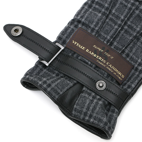  VITALE BARBERIS CANONICO イタリアの名門生地メーカー「カノニコ社」製 メンズ 手袋 グレー グレイ 灰色 本革 羊革(ラムスキン) レザー タッチパネル対応 スマホ対応 スマートフォン対応 操作 可能 KURODA(クロダ)