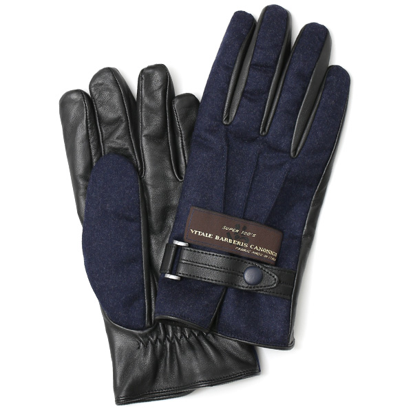 KURODA(クロダ) カノニコ社製ウール生地 手袋 ネイビー