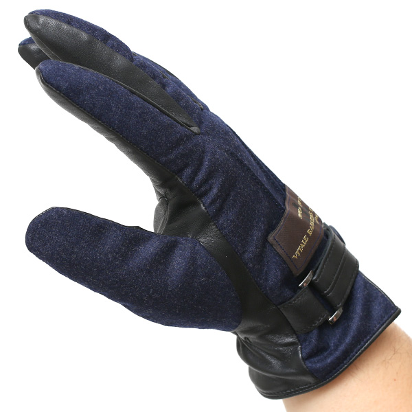  VITALE BARBERIS CANONICO イタリアの名門生地メーカー「カノニコ社」製 メンズ 手袋 ブルー ネイビー 青色 本革 羊革(ラムスキン) レザー タッチパネル対応 スマホ対応 スマートフォン対応 操作 可能 KURODA(クロダ)