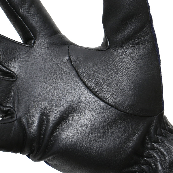  VITALE BARBERIS CANONICO イタリアの名門生地メーカー「カノニコ社」製 メンズ 手袋 ブルー ネイビー 青色 本革 羊革(ラムスキン) レザー タッチパネル対応 スマホ対応 スマートフォン対応 操作 可能 KURODA(クロダ)