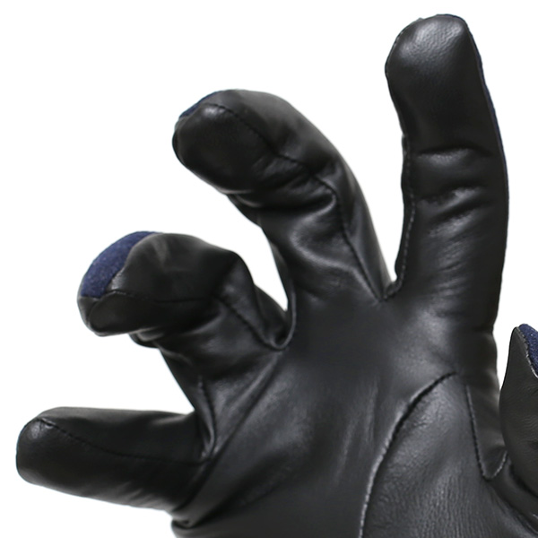  VITALE BARBERIS CANONICO イタリアの名門生地メーカー「カノニコ社」製 メンズ 手袋 ブルー ネイビー 青色 本革 羊革(ラムスキン) レザー タッチパネル対応 スマホ対応 スマートフォン対応 操作 可能 KURODA(クロダ)