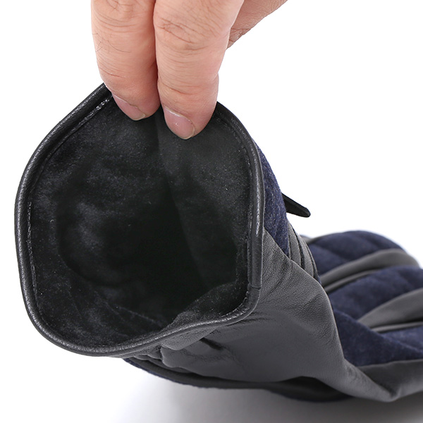  VITALE BARBERIS CANONICO イタリアの名門生地メーカー「カノニコ社」製 メンズ 手袋 ブルー ネイビー 青色 本革 羊革(ラムスキン) レザー タッチパネル対応 スマホ対応 スマートフォン対応 操作 可能 KURODA(クロダ)