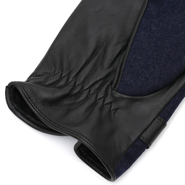  VITALE BARBERIS CANONICO イタリアの名門生地メーカー「カノニコ社」製 メンズ 手袋 ブルー ネイビー 青色 本革 羊革(ラムスキン) レザー タッチパネル対応 スマホ対応 スマートフォン対応 操作 可能 KURODA(クロダ)