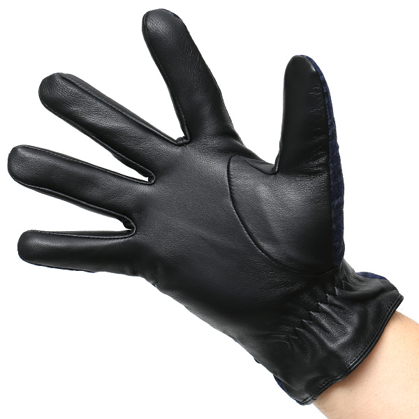  VITALE BARBERIS CANONICO イタリアの名門生地メーカー「カノニコ社」製 メンズ 手袋 ブルー ネイビー 青色 本革 羊革(ラムスキン) レザー タッチパネル対応 スマホ対応 スマートフォン対応 操作 可能 KURODA(クロダ)