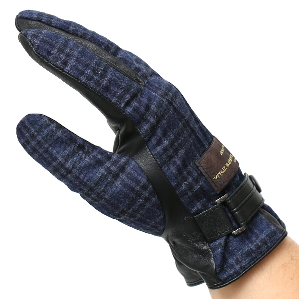  VITALE BARBERIS CANONICO イタリアの名門生地メーカー「カノニコ社」製 メンズ 手袋 ブルー ネイビー 青色 本革 羊革(ラムスキン) レザー タッチパネル対応 スマホ対応 スマートフォン対応 操作 可能 KURODA(クロダ)