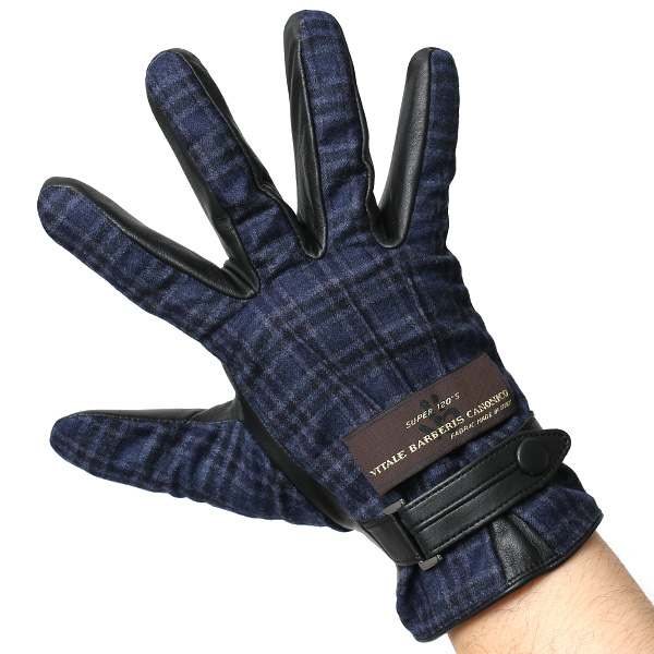  VITALE BARBERIS CANONICO イタリアの名門生地メーカー「カノニコ社」製 メンズ 手袋 ブルー ネイビー 青色 本革 羊革(ラムスキン) レザー タッチパネル対応 スマホ対応 スマートフォン対応 操作 可能 KURODA(クロダ)