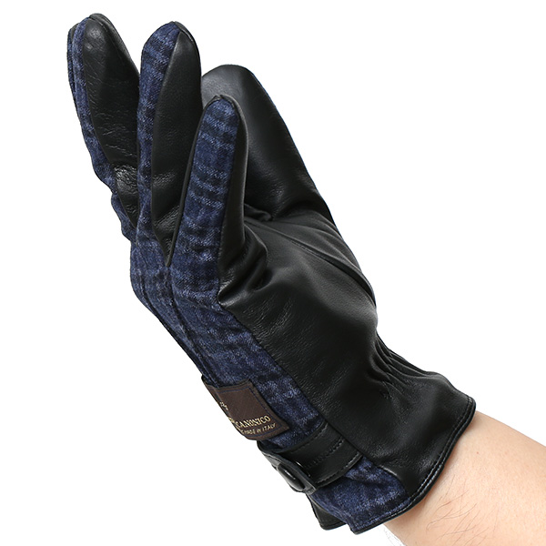  VITALE BARBERIS CANONICO イタリアの名門生地メーカー「カノニコ社」製 メンズ 手袋 ブルー ネイビー 青色 本革 羊革(ラムスキン) レザー タッチパネル対応 スマホ対応 スマートフォン対応 操作 可能 KURODA(クロダ)