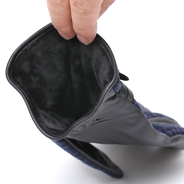  VITALE BARBERIS CANONICO イタリアの名門生地メーカー「カノニコ社」製 メンズ 手袋 ブルー ネイビー 青色 本革 羊革(ラムスキン) レザー タッチパネル対応 スマホ対応 スマートフォン対応 操作 可能 KURODA(クロダ)