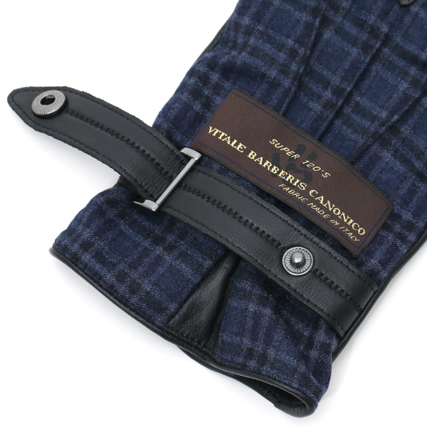  VITALE BARBERIS CANONICO イタリアの名門生地メーカー「カノニコ社」製 メンズ 手袋 ブルー ネイビー 青色 本革 羊革(ラムスキン) レザー タッチパネル対応 スマホ対応 スマートフォン対応 操作 可能 KURODA(クロダ)