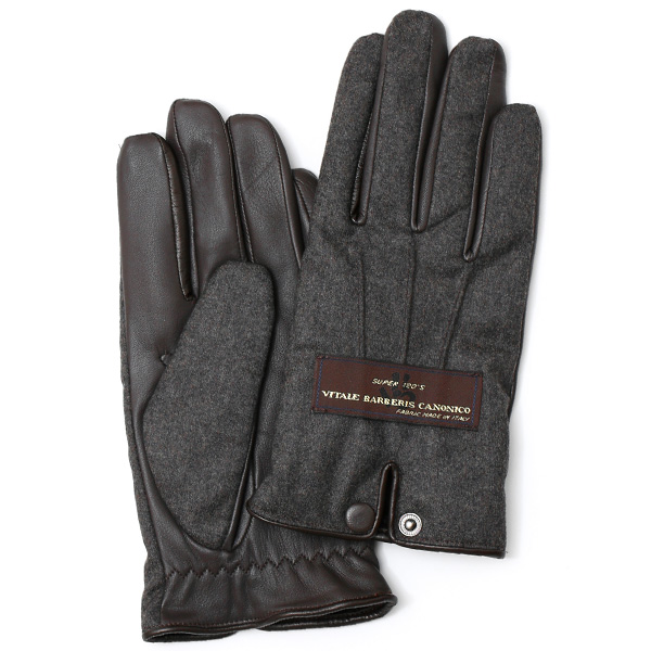 KURODA(クロダ) カノニコ社製ウール生地 手袋 ダークブラウン