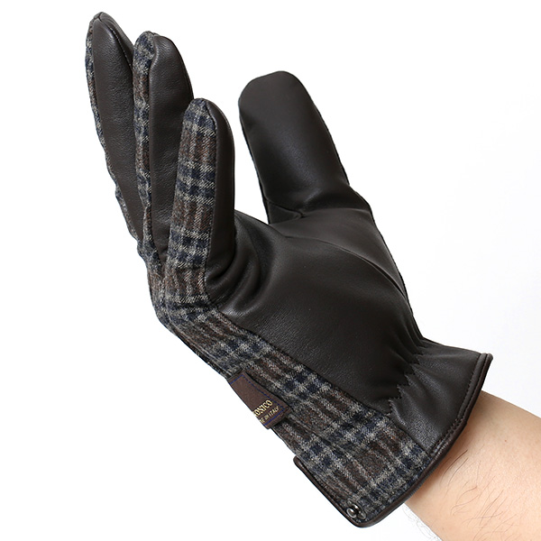  手袋 メンズ レザー 本革 ブラウン 茶 茶色 スマホ対応 グローブ KURODA(クロダ)