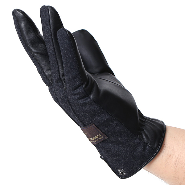  手袋 メンズ レザー 本革 ダークグレー グレー グレイ 灰色 スマホ対応 グローブ KURODA(クロダ)