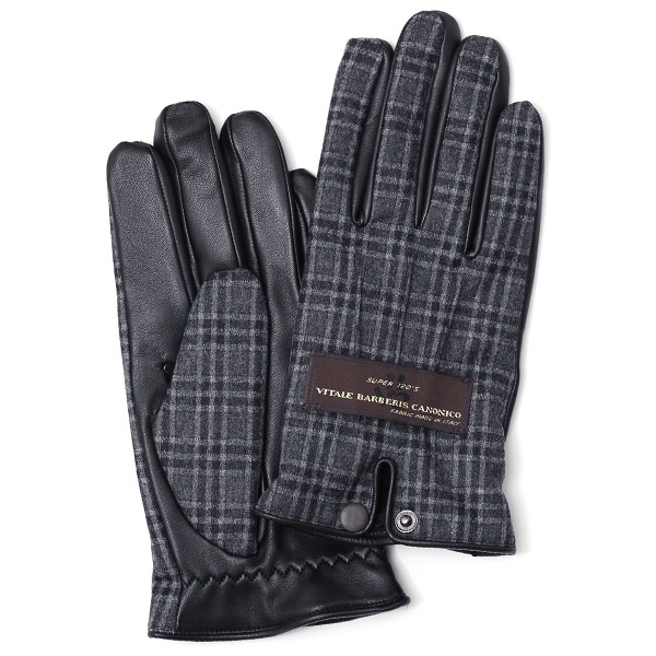KURODA(クロダ) カノニコ社製ウール生地 手袋 グレー/チェック