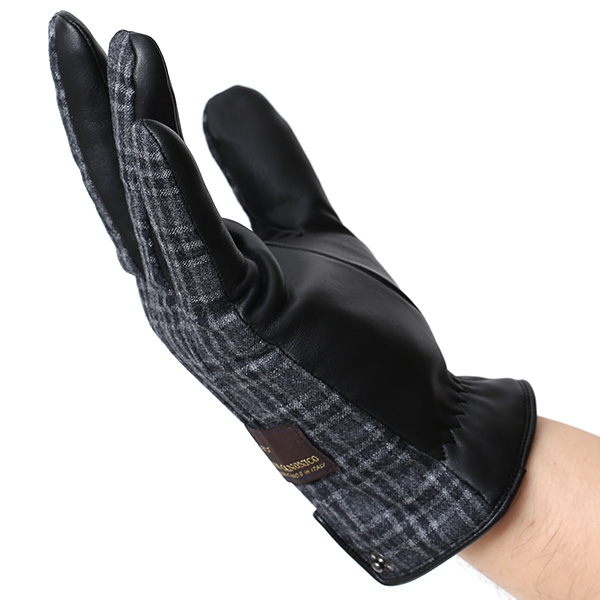  手袋 メンズ レザー 本革 グレー グレイ 灰色 スマホ対応 グローブ KURODA(クロダ)