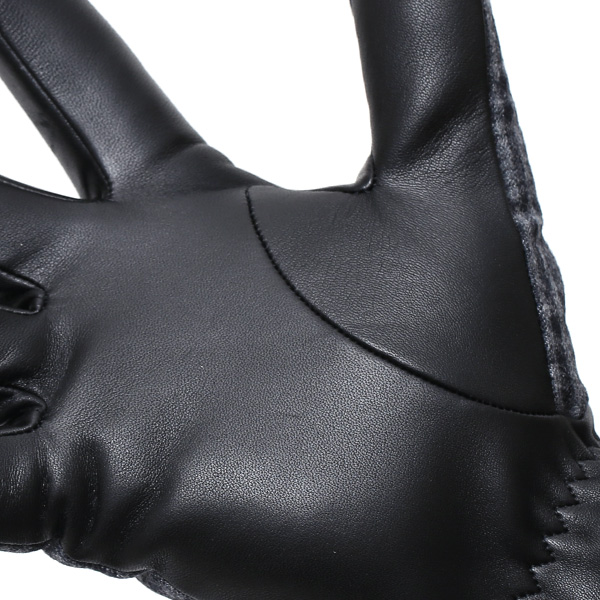  手袋 メンズ レザー 本革 グレー グレイ 灰色 スマホ対応 グローブ KURODA(クロダ)