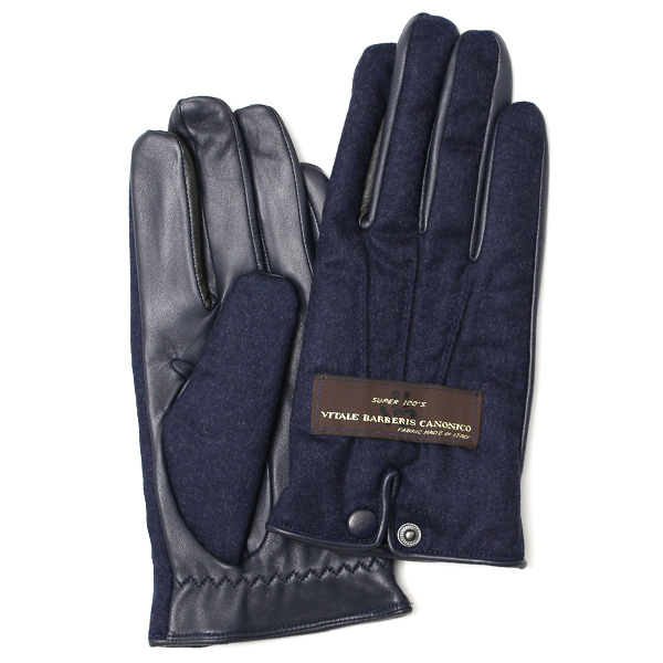 KURODA(クロダ) カノニコ社製ウール生地 手袋 ネイビー