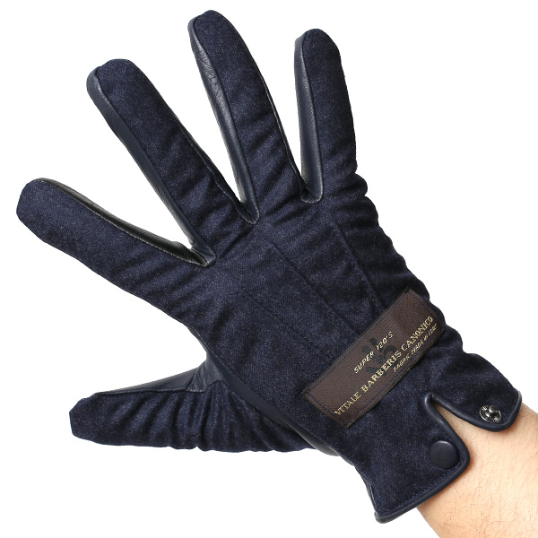  手袋 メンズ レザー 本革 ブルー ネイビー 青色 スマホ対応 グローブ KURODA(クロダ)
