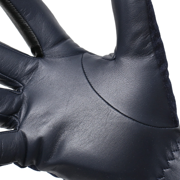  手袋 メンズ レザー 本革 ブルー ネイビー 青色 スマホ対応 グローブ KURODA(クロダ)