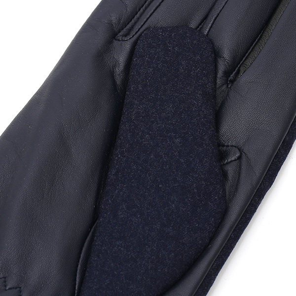  手袋 メンズ レザー 本革 ブルー ネイビー 青色 スマホ対応 グローブ KURODA(クロダ)