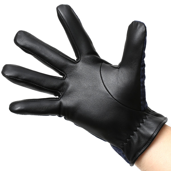  手袋 メンズ レザー 本革 ブルー ネイビー 青色 スマホ対応 グローブ KURODA(クロダ)