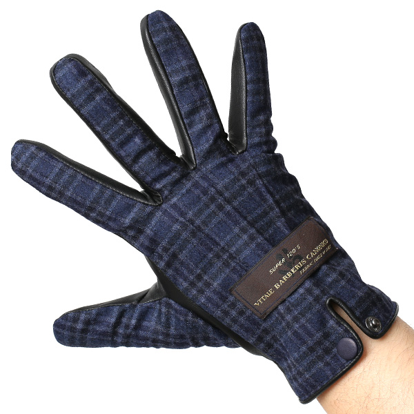  手袋 メンズ レザー 本革 ブルー ネイビー 青色 スマホ対応 グローブ KURODA(クロダ)