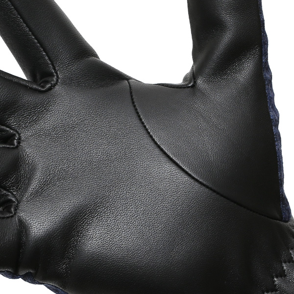  手袋 メンズ レザー 本革 ブルー ネイビー 青色 スマホ対応 グローブ KURODA(クロダ)