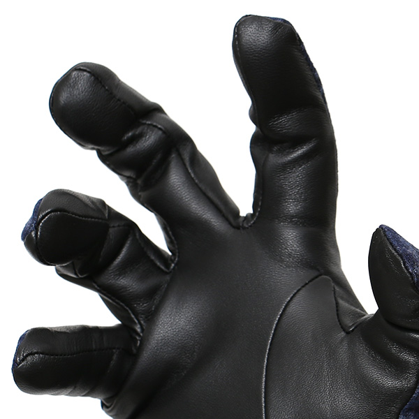  手袋 メンズ レザー 本革 ブルー ネイビー 青色 スマホ対応 グローブ KURODA(クロダ)