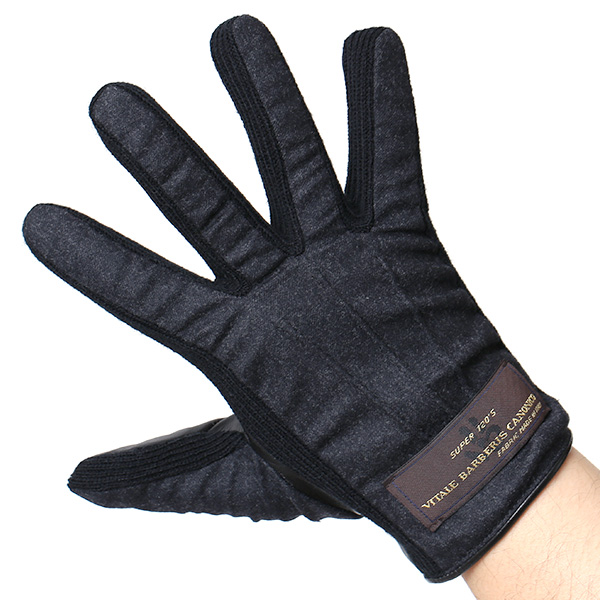  KURODA(クロダ) 日本製/スマホ対応/本革手袋 イタリアの名門「カノニコ社」ウール使用 ダークグレー グレー グレイ 灰色 メンズ レザー グローブ タッチパネル対応 スマホ対応 スマートフォン対応 羊革(ラムスキン) KURODA(クロダ)