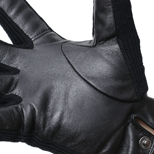  KURODA(クロダ) 日本製/スマホ対応/本革手袋 イタリアの名門「カノニコ社」ウール使用 ダークグレー グレー グレイ 灰色 メンズ レザー グローブ タッチパネル対応 スマホ対応 スマートフォン対応 羊革(ラムスキン) KURODA(クロダ)