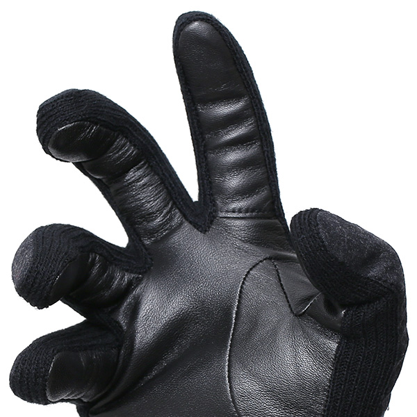  KURODA(クロダ) 日本製/スマホ対応/本革手袋 イタリアの名門「カノニコ社」ウール使用 ダークグレー グレー グレイ 灰色 メンズ レザー グローブ タッチパネル対応 スマホ対応 スマートフォン対応 羊革(ラムスキン) KURODA(クロダ)