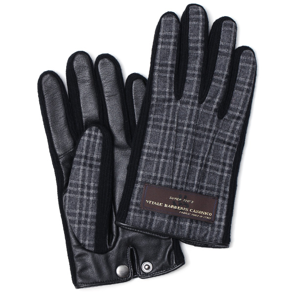 KURODA(クロダ) カノニコ社製ウール生地 手袋 グレー/チェック