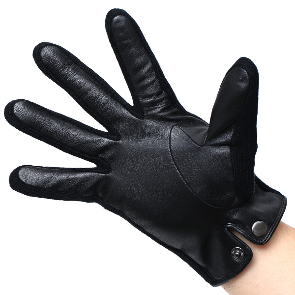  KURODA(クロダ) 日本製/スマホ対応/本革手袋 イタリアの名門「カノニコ社」ウール使用 グレー グレイ 灰色 メンズ レザー グローブ タッチパネル対応 スマホ対応 スマートフォン対応 羊革(ラムスキン) KURODA(クロダ)