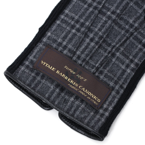  KURODA(クロダ) 日本製/スマホ対応/本革手袋 イタリアの名門「カノニコ社」ウール使用 グレー グレイ 灰色 メンズ レザー グローブ タッチパネル対応 スマホ対応 スマートフォン対応 羊革(ラムスキン) KURODA(クロダ)