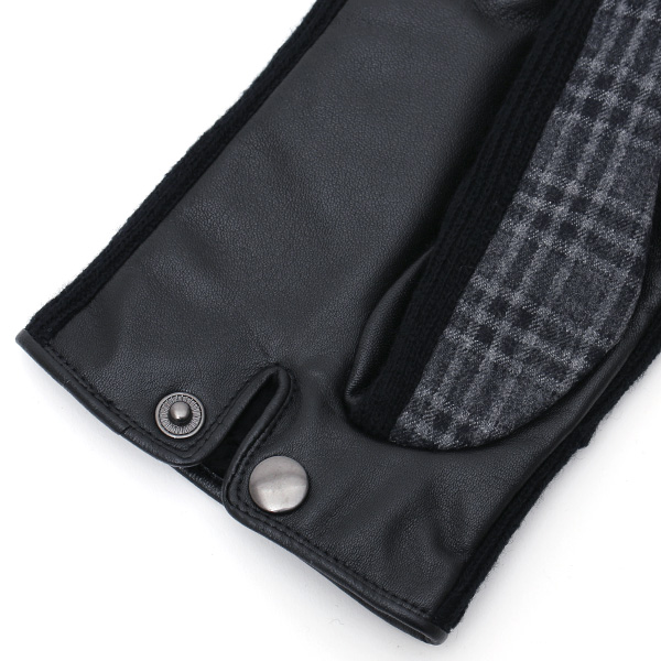  KURODA(クロダ) 日本製/スマホ対応/本革手袋 イタリアの名門「カノニコ社」ウール使用 グレー グレイ 灰色 メンズ レザー グローブ タッチパネル対応 スマホ対応 スマートフォン対応 羊革(ラムスキン) KURODA(クロダ)