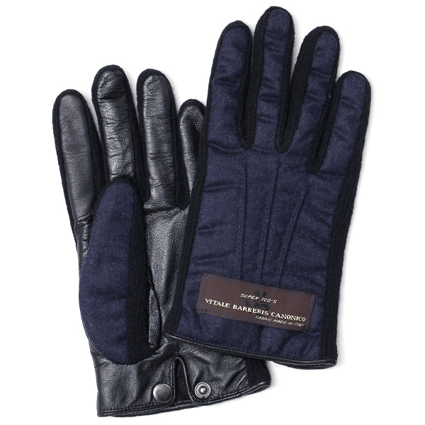 KURODA(クロダ) カノニコ社製ウール生地 手袋 ネイビー