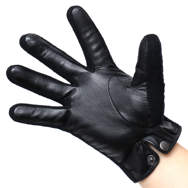  KURODA(クロダ) 日本製/スマホ対応/本革手袋 イタリアの名門「カノニコ社」ウール使用 ブルー ネイビー 青色 メンズ レザー グローブ タッチパネル対応 スマホ対応 スマートフォン対応 羊革(ラムスキン) KURODA(クロダ)