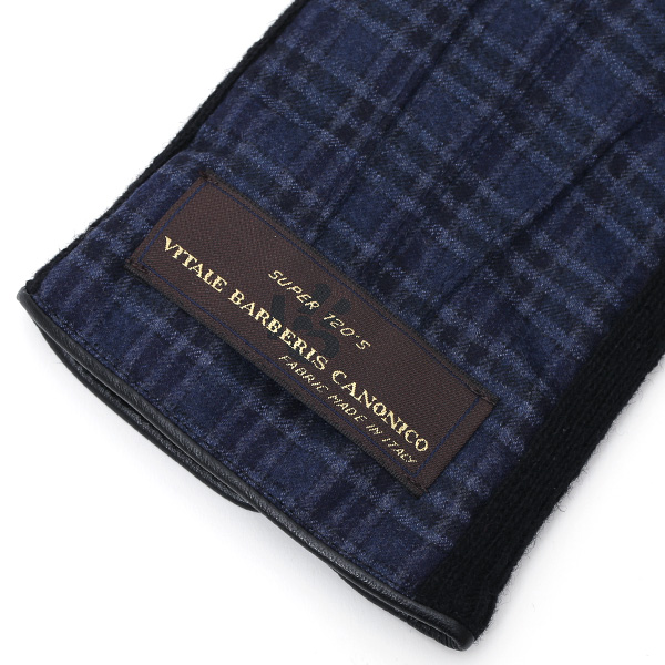  KURODA(クロダ) 日本製/スマホ対応/本革手袋 イタリアの名門「カノニコ社」ウール使用 ブルー ネイビー 青色 メンズ レザー グローブ タッチパネル対応 スマホ対応 スマートフォン対応 羊革(ラムスキン) KURODA(クロダ)