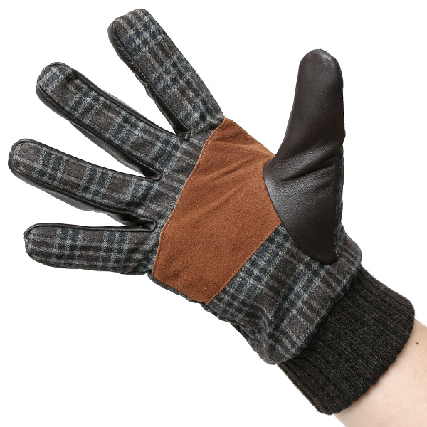  手袋 メンズ レザー 本革 スマホ対応 ブラウン 茶 茶色 スマートフォン対応 タッチパネル対応 操作 可能 羊革(ラムスキン) ゴートスエード(ヤギ革) グローブ おしゃれ 可愛い 人気 ブランド てぶくろ KURODA(クロダ)