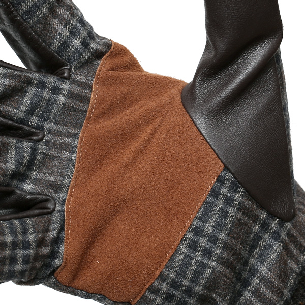  手袋 メンズ レザー 本革 スマホ対応 ブラウン 茶 茶色 スマートフォン対応 タッチパネル対応 操作 可能 羊革(ラムスキン) ゴートスエード(ヤギ革) グローブ おしゃれ 可愛い 人気 ブランド てぶくろ KURODA(クロダ)