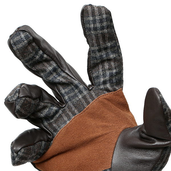  手袋 メンズ レザー 本革 スマホ対応 ブラウン 茶 茶色 スマートフォン対応 タッチパネル対応 操作 可能 羊革(ラムスキン) ゴートスエード(ヤギ革) グローブ おしゃれ 可愛い 人気 ブランド てぶくろ KURODA(クロダ)