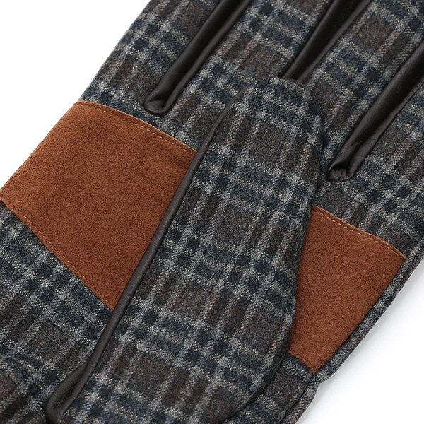  手袋 メンズ レザー 本革 スマホ対応 ブラウン 茶 茶色 スマートフォン対応 タッチパネル対応 操作 可能 羊革(ラムスキン) ゴートスエード(ヤギ革) グローブ おしゃれ 可愛い 人気 ブランド てぶくろ KURODA(クロダ)