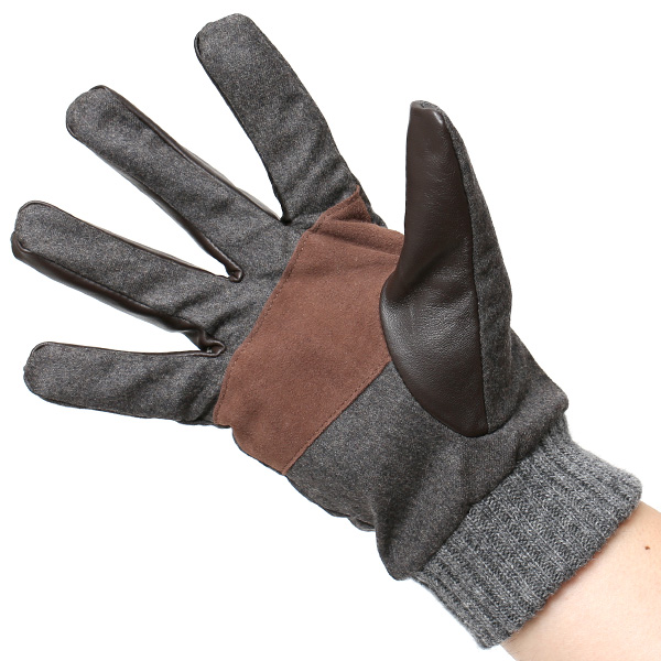  手袋 メンズ レザー 本革 スマホ対応 ダークグレー グレー グレイ 灰色 スマートフォン対応 タッチパネル対応 操作 可能 羊革(ラムスキン) ゴートスエード(ヤギ革) グローブ おしゃれ 可愛い 人気 ブランド てぶくろ KURODA(クロダ)