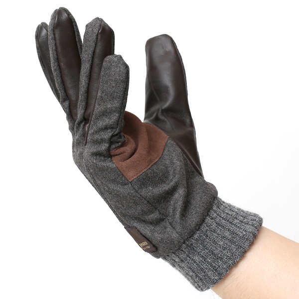 手袋 メンズ レザー 本革 スマホ対応 ダークグレー グレー グレイ 灰色 スマートフォン対応 タッチパネル対応 操作 可能 羊革(ラムスキン) ゴートスエード(ヤギ革) グローブ おしゃれ 可愛い 人気 ブランド てぶくろ KURODA(クロダ)