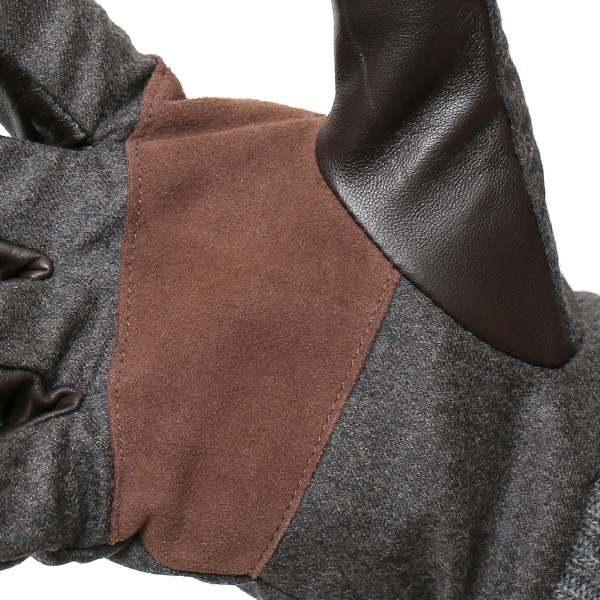  手袋 メンズ レザー 本革 スマホ対応 ダークグレー グレー グレイ 灰色 スマートフォン対応 タッチパネル対応 操作 可能 羊革(ラムスキン) ゴートスエード(ヤギ革) グローブ おしゃれ 可愛い 人気 ブランド てぶくろ KURODA(クロダ)